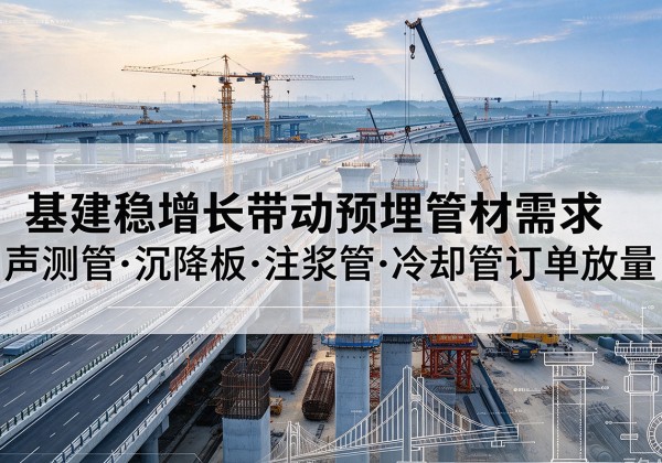 肃北基建稳增长带动预埋监测管材需求，声测管、沉降板、注浆管订单持续放量